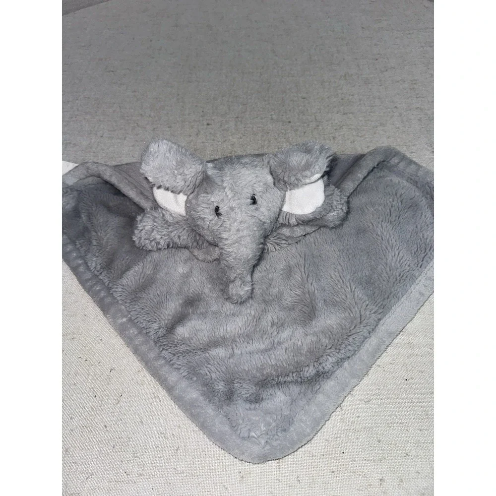 S L SL Home Fashions Solid Gray Elephant Baby Lovey Security‎ Blanket Soft